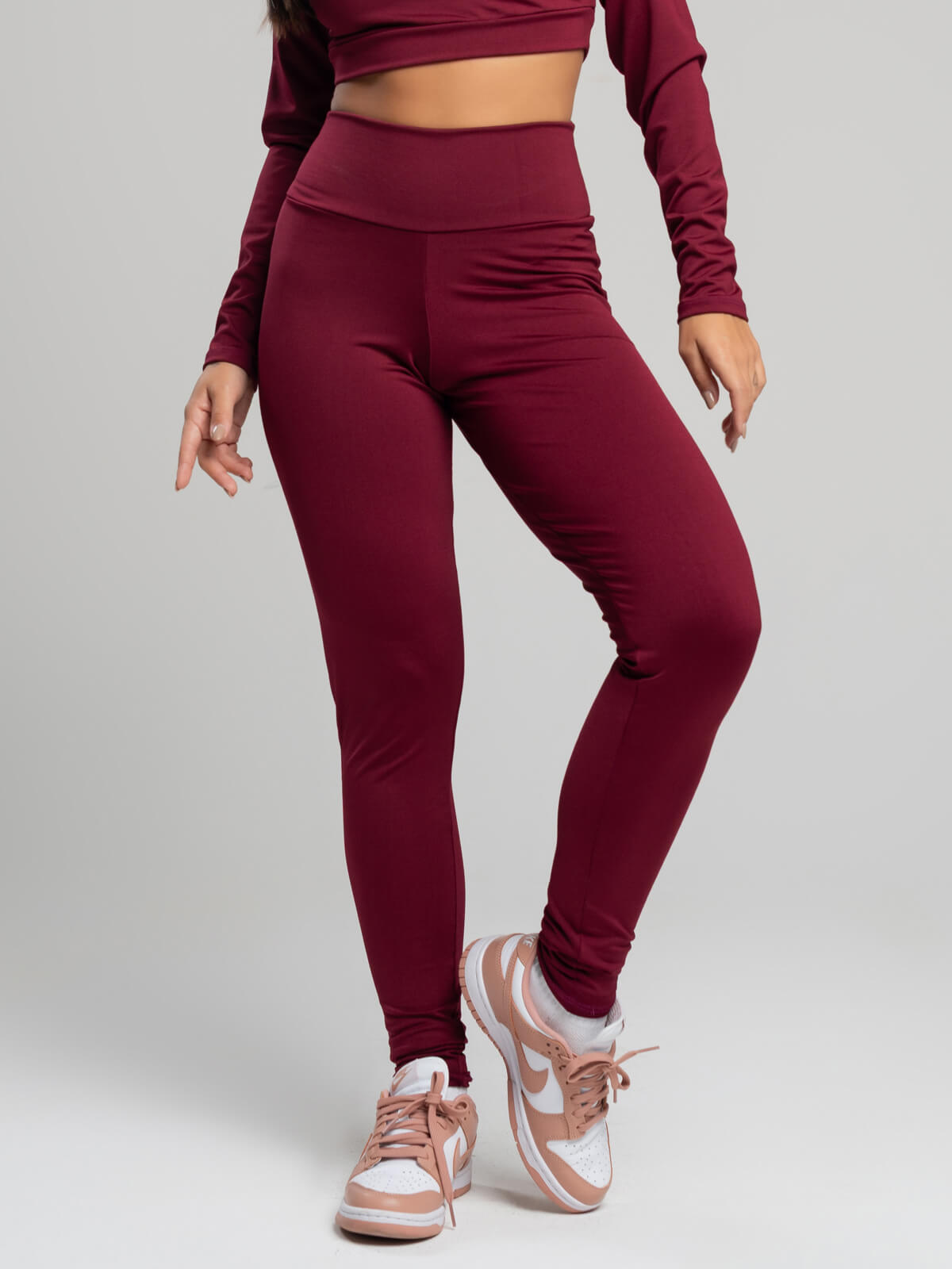 Calça Legging Cintura Alta Suplex Vinho - Vicbela
