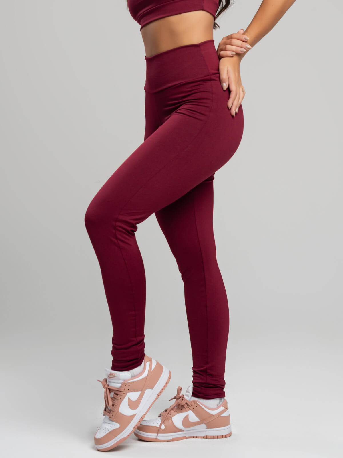 Calça Legging Cintura Alta Suplex Vinho - Vicbela