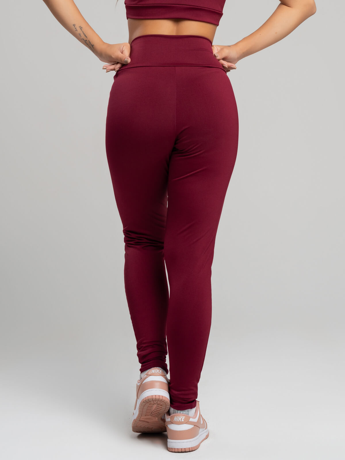 Calça Legging Cintura Alta Suplex Vinho - Vicbela