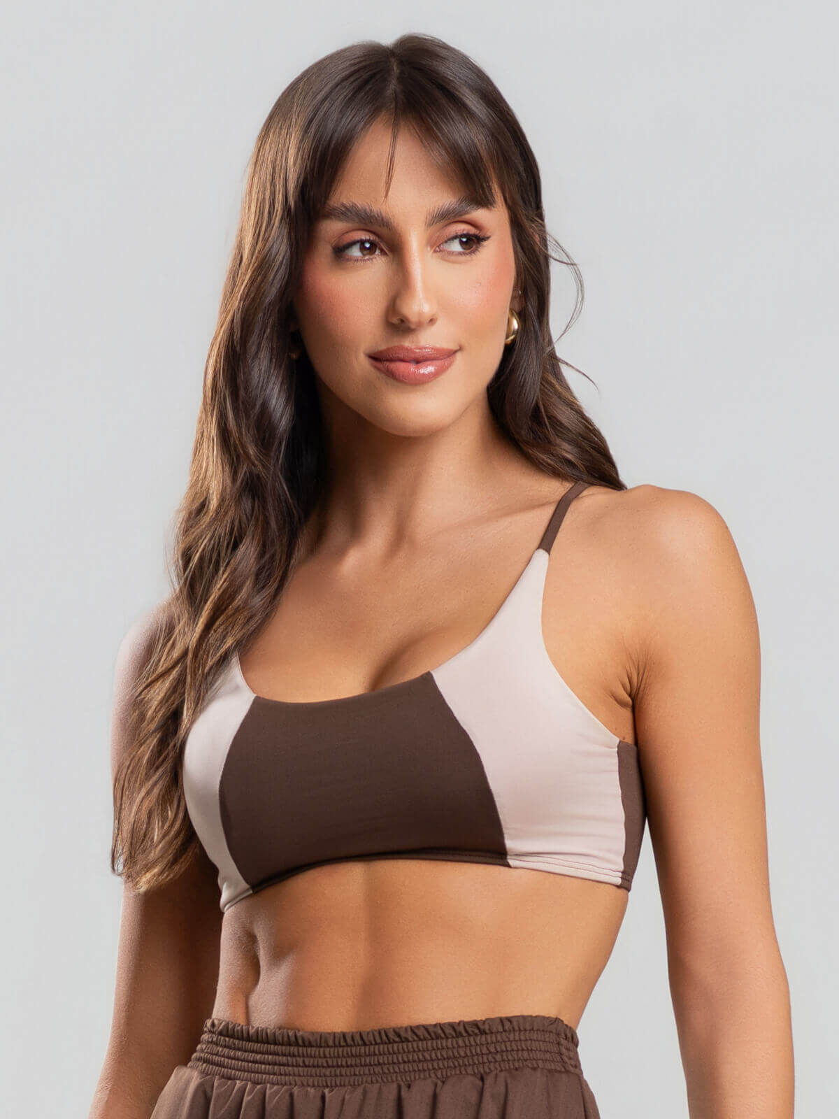 Top Alcinha Fitness Marrom - Vicbela
