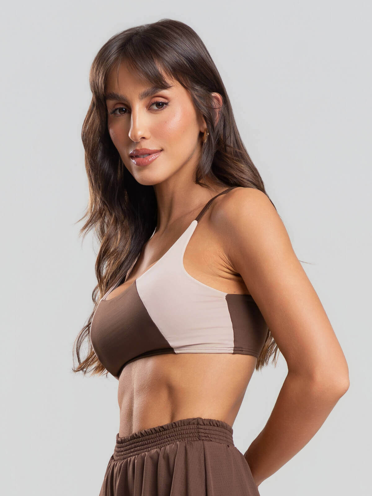 Top Alcinha Fitness Marrom - Vicbela
