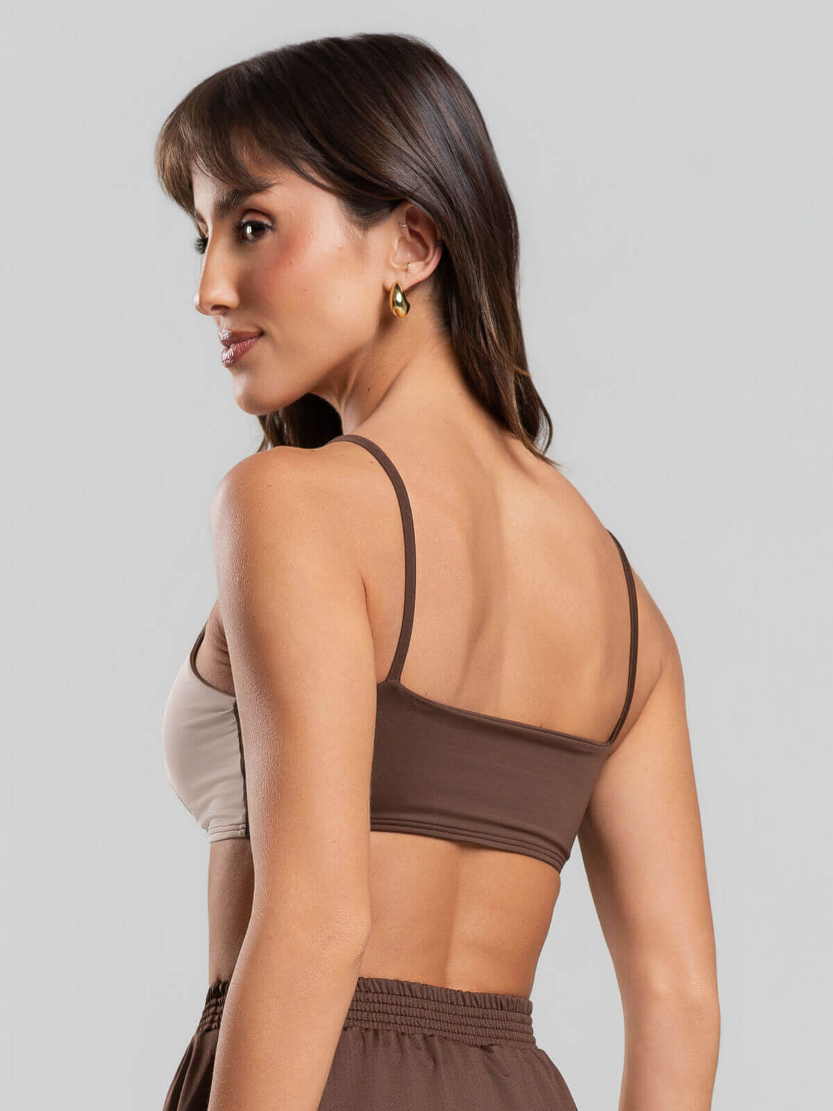 Top Alcinha Fitness Marrom - Vicbela
