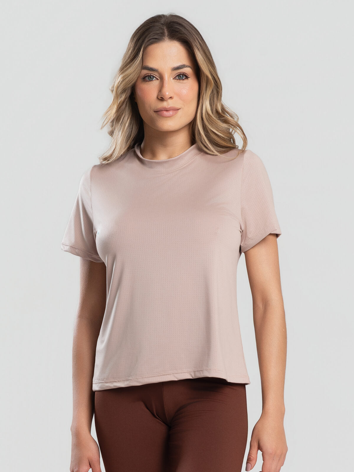 Blusa Manga Curta Bege - Vicbela