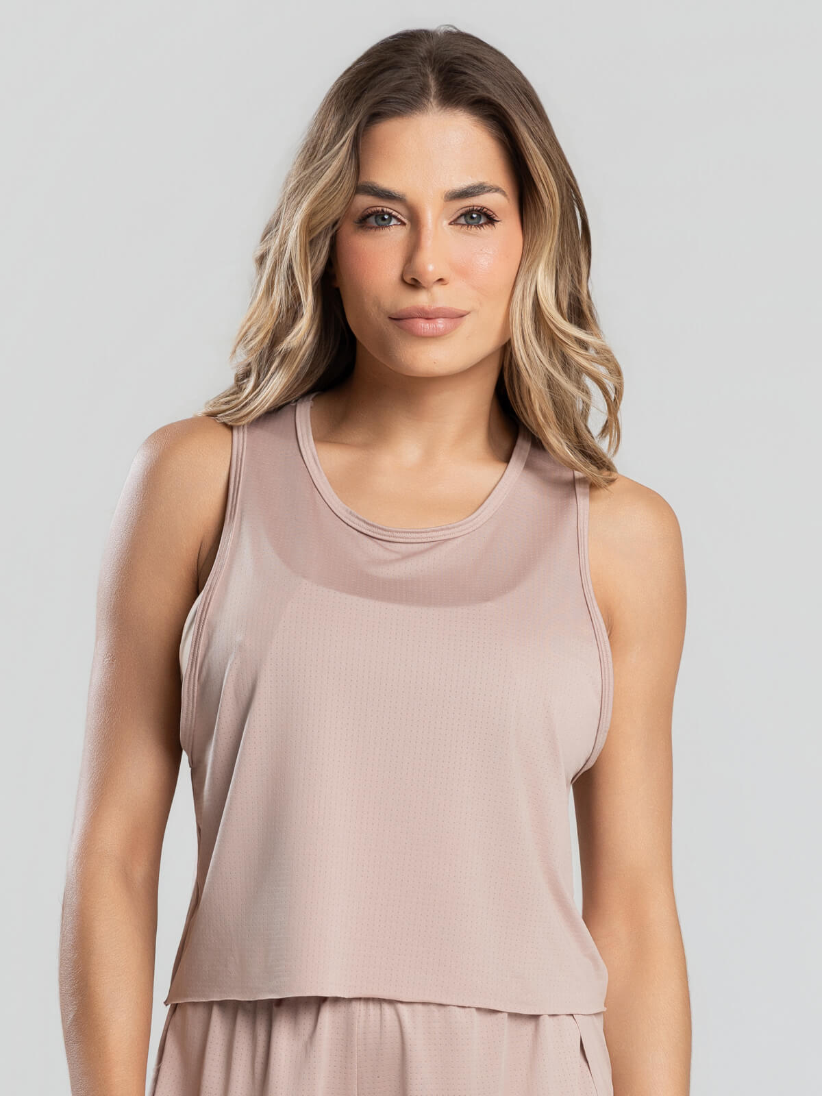 Cropped Regata Fitness Beach Tennis Bege - Vicbela