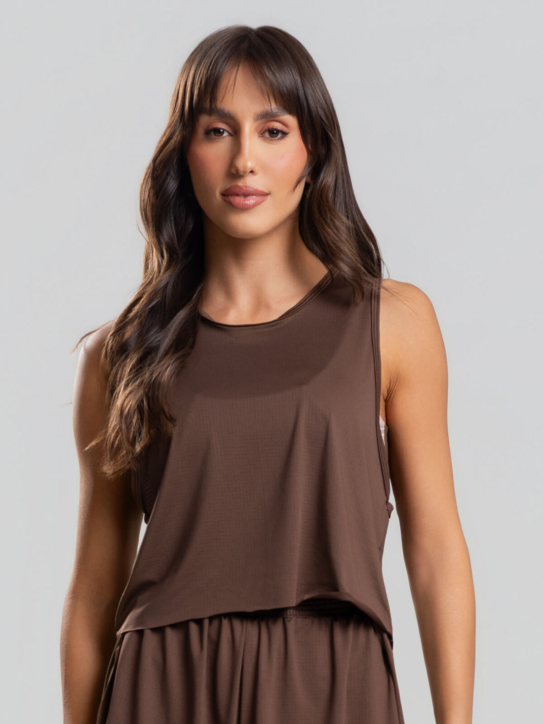 Cropped Regata Fitness Beach Tennis Marrom - Vicbela