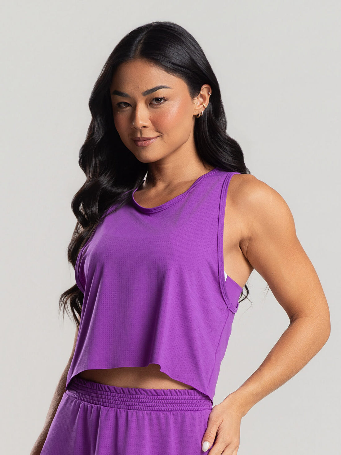 Cropped Regata Fitness Beach Tennis Roxo - Vicbela