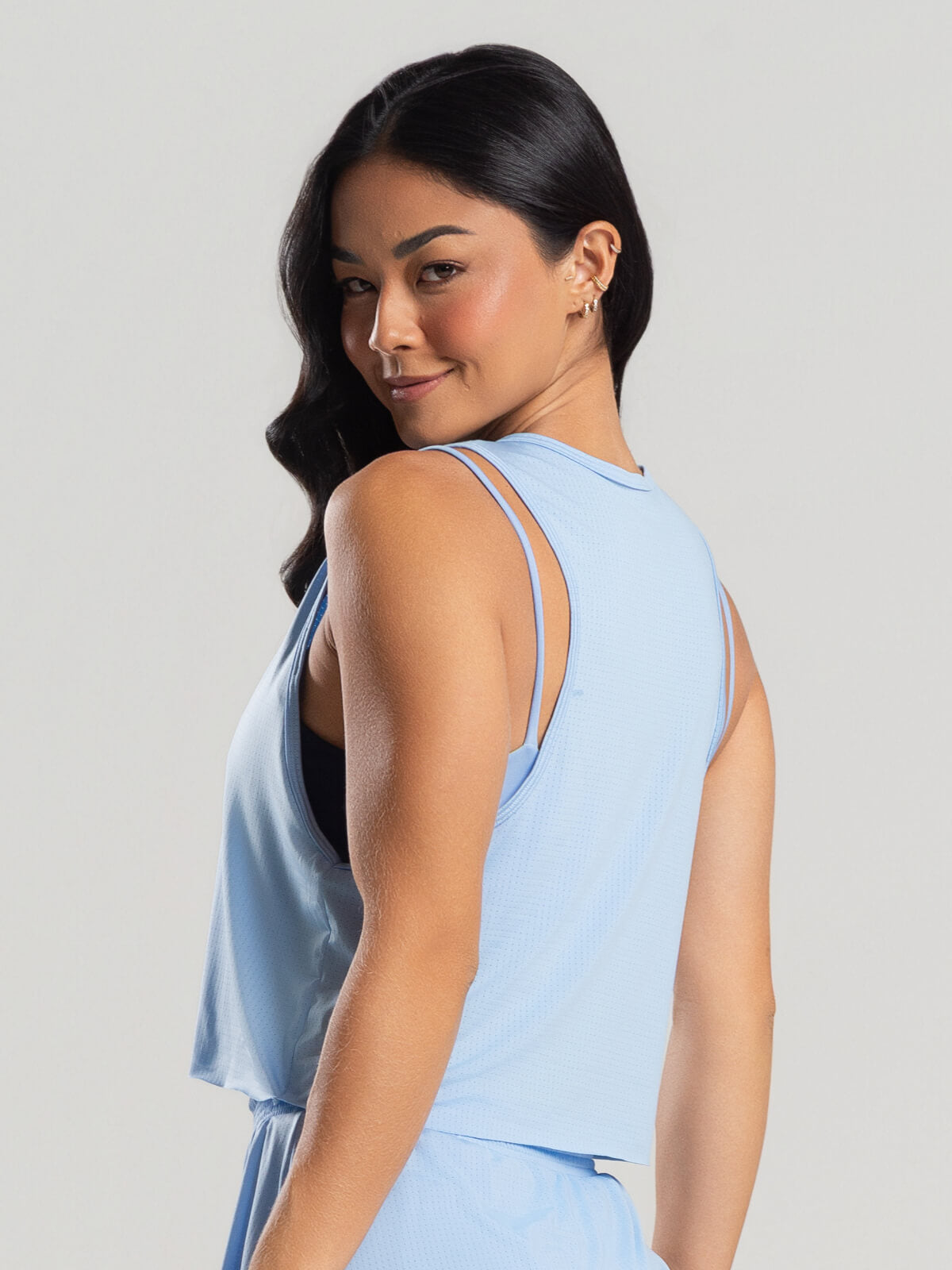 Cropped Regata Fitness Beach Tennis Azul Serenity - Vicbela