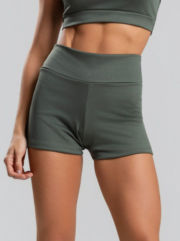 Short Curto Suplex Cintura Alta Verde - Vicbela
