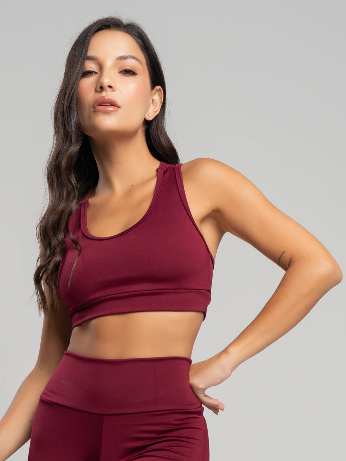 Top Nadador Suplex Fitness Vinho - Vicbela
