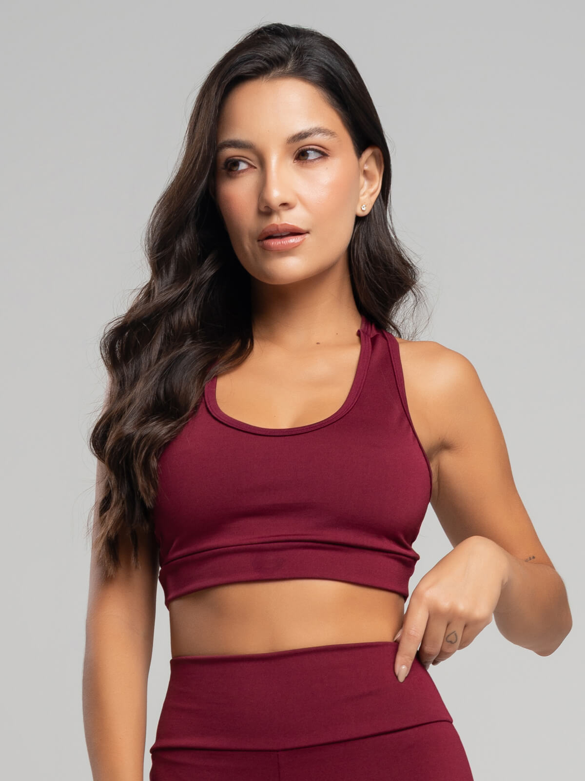 Top Nadador Suplex Fitness Vinho - Vicbela