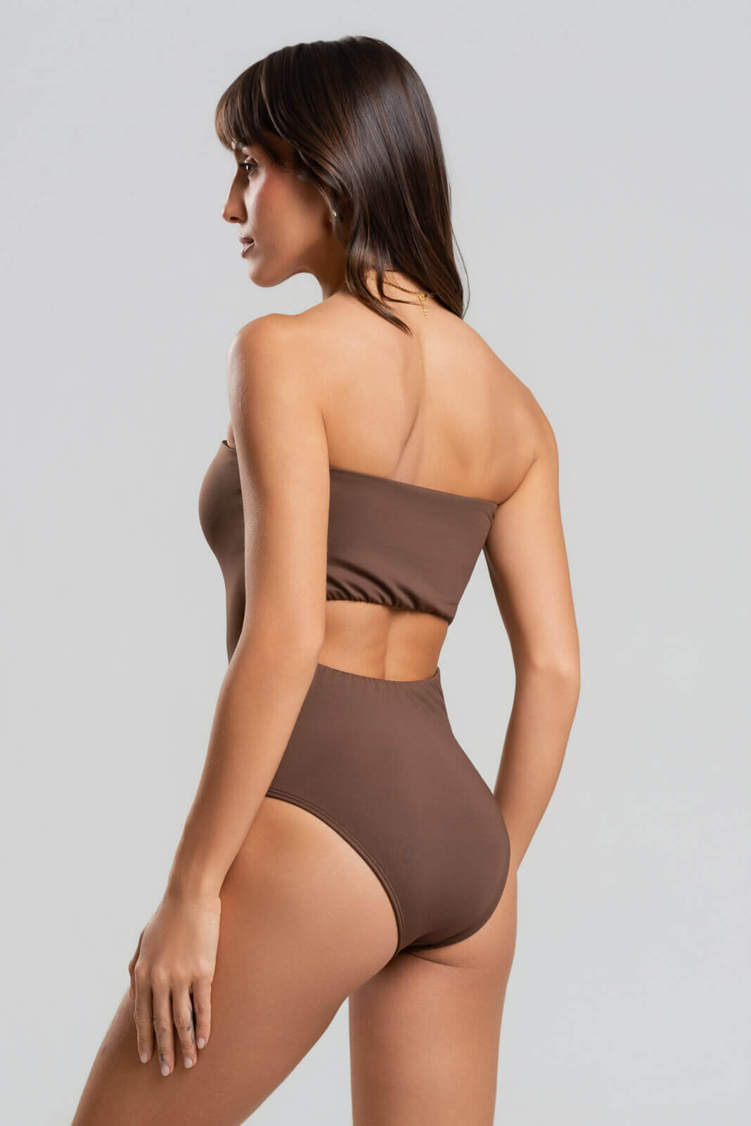 Body Maiô Tomara Que Caia Liso Marrom - Vicbela