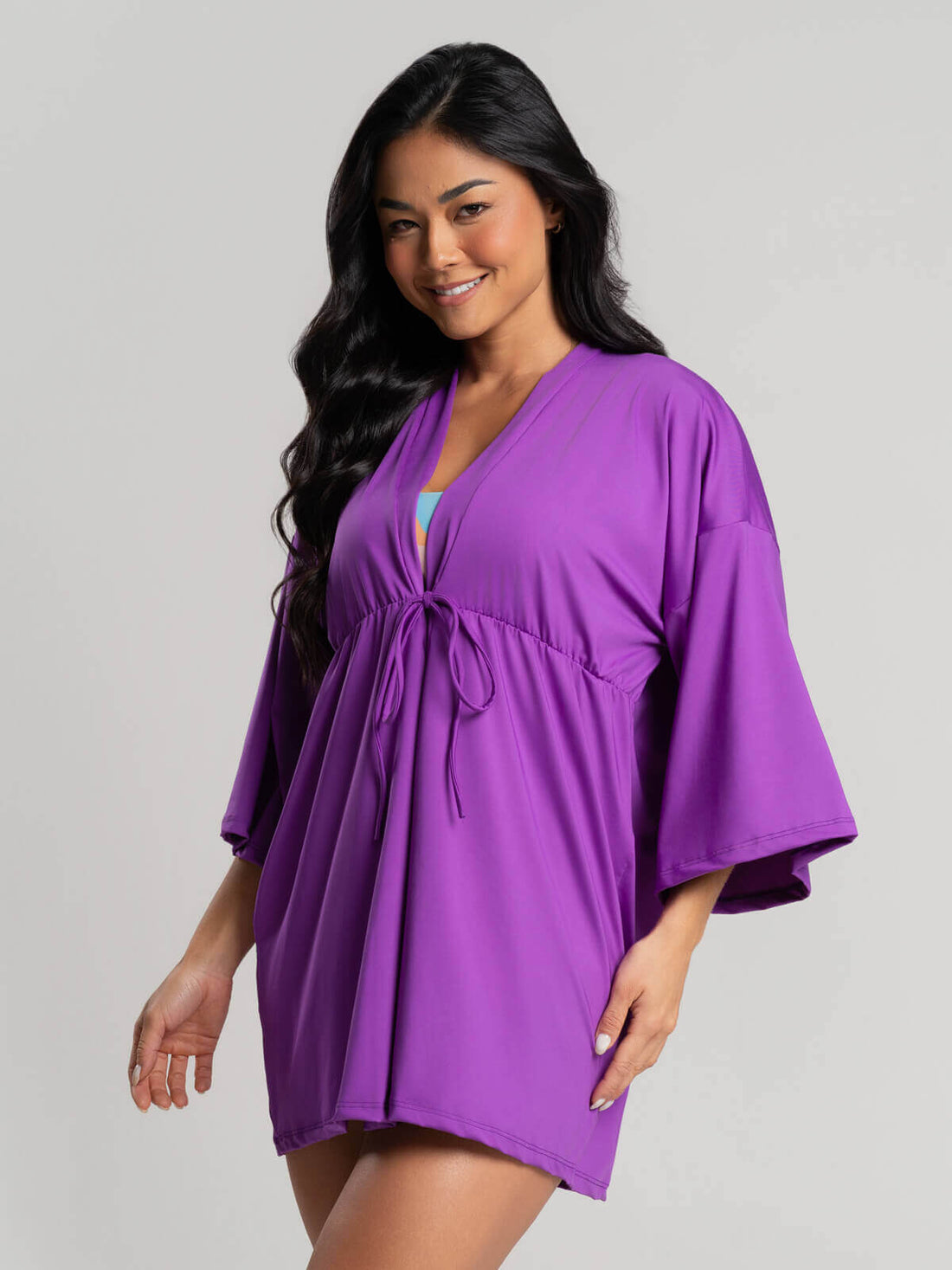 Saída de Praia Kimono Liso Roxo - Vicbela