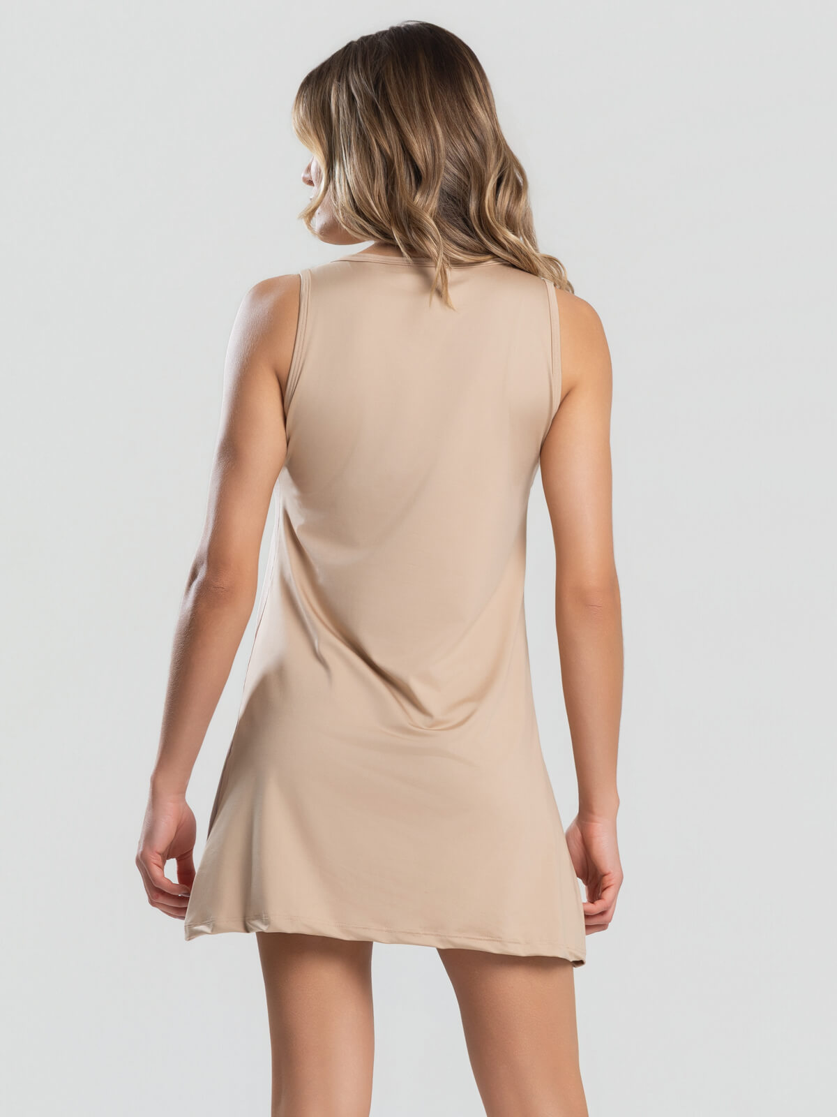 Vestido Regata Beach Tennis Bege - Vicbela