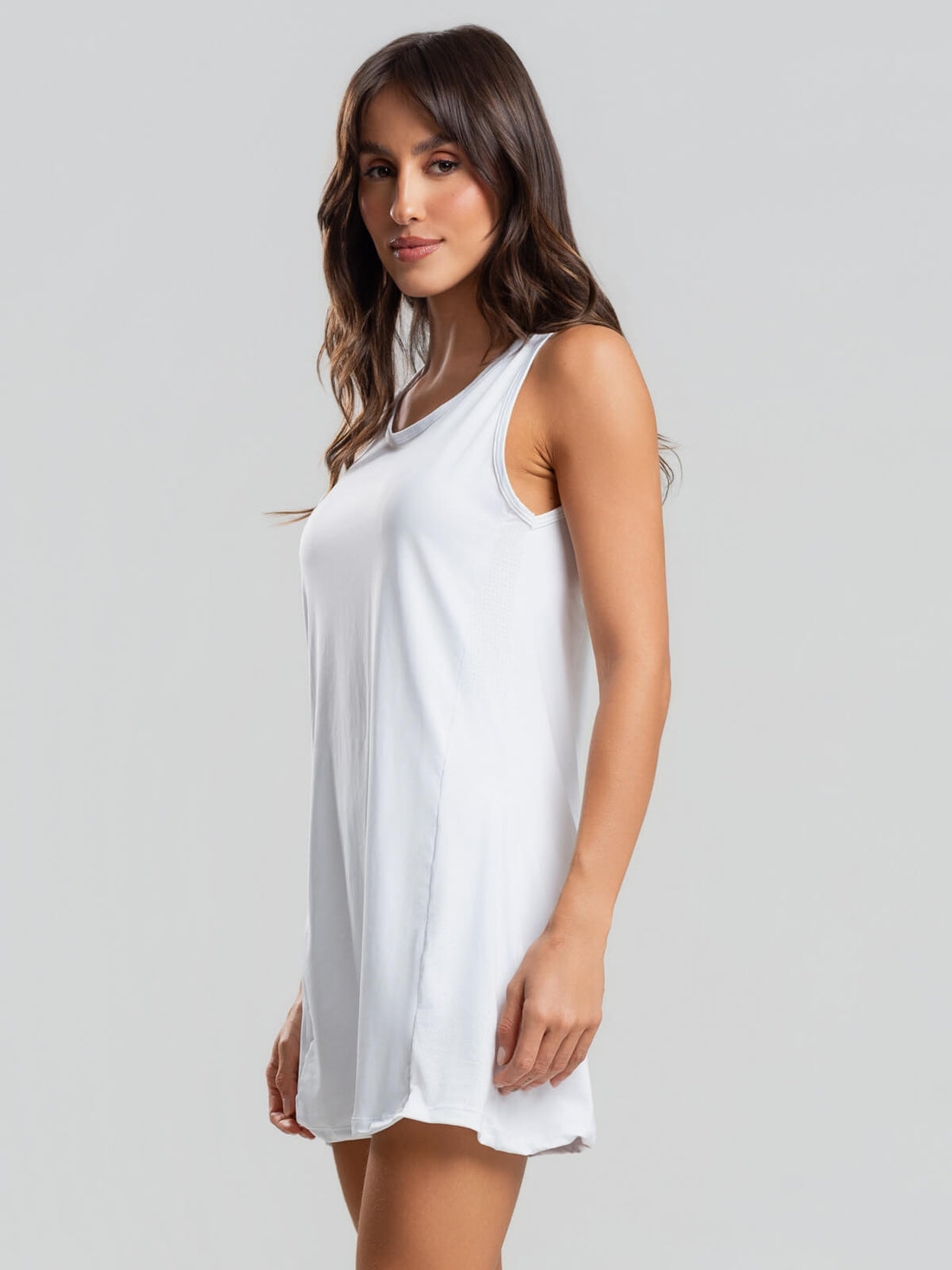 Vestido Regata Beach Tennis Branco - Vicbela
