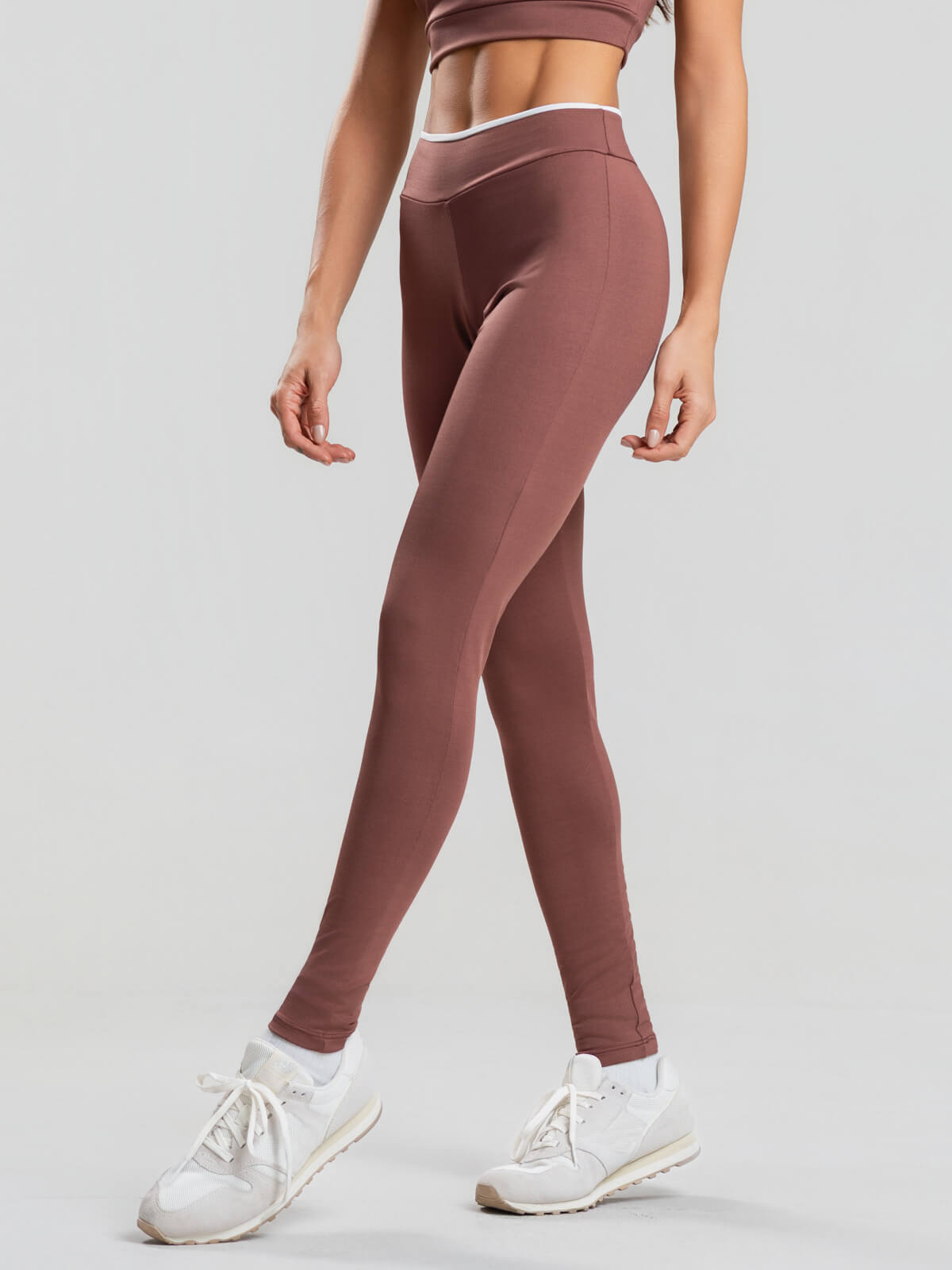 Calça Legging Suplex Bicolor Marrom - Vicbela