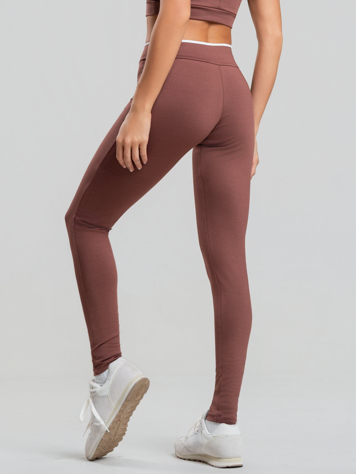 Calça Legging Suplex Bicolor Marrom - Vicbela