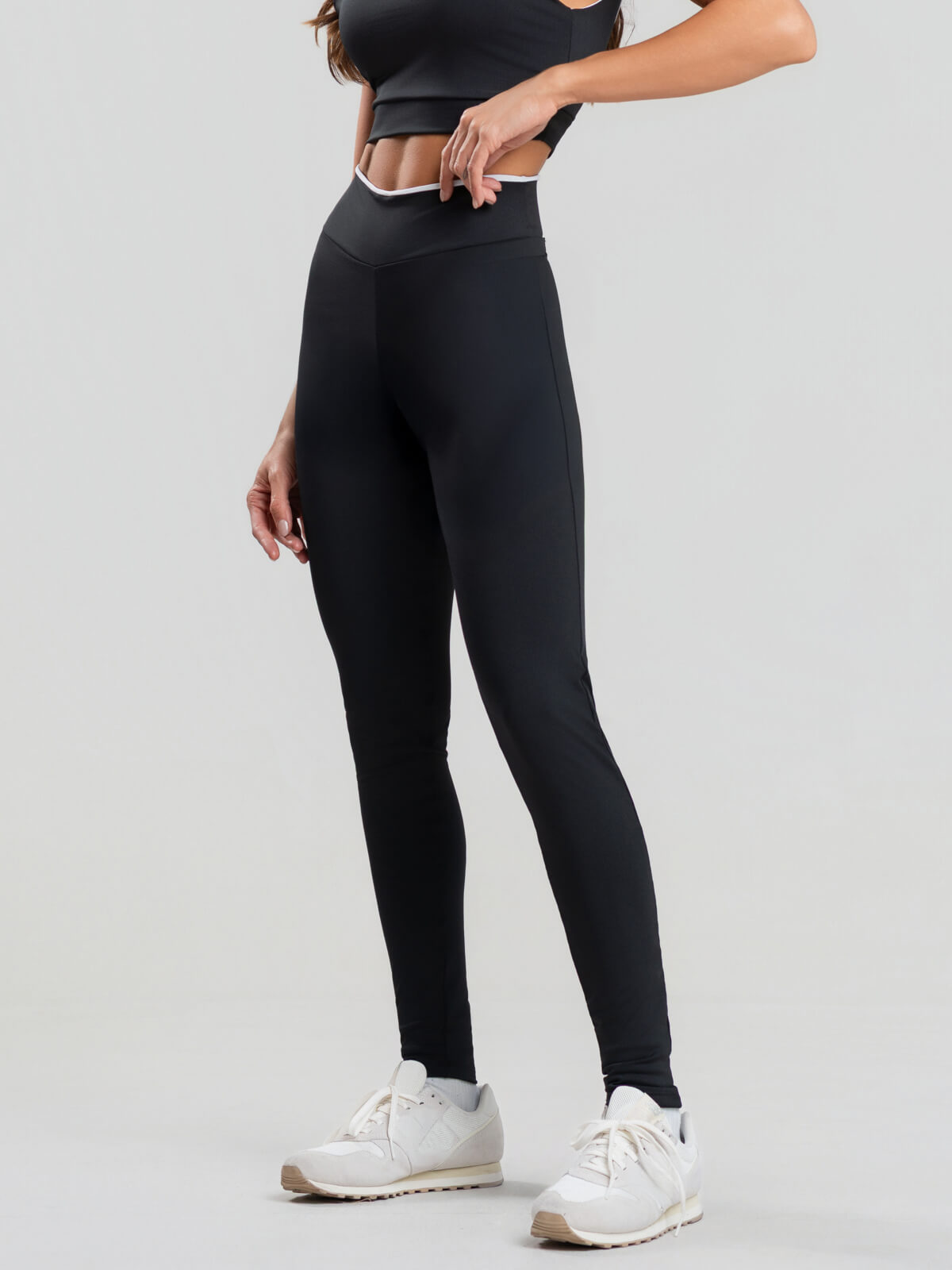 Calça Legging Suplex Bicolor Preto - Vicbela