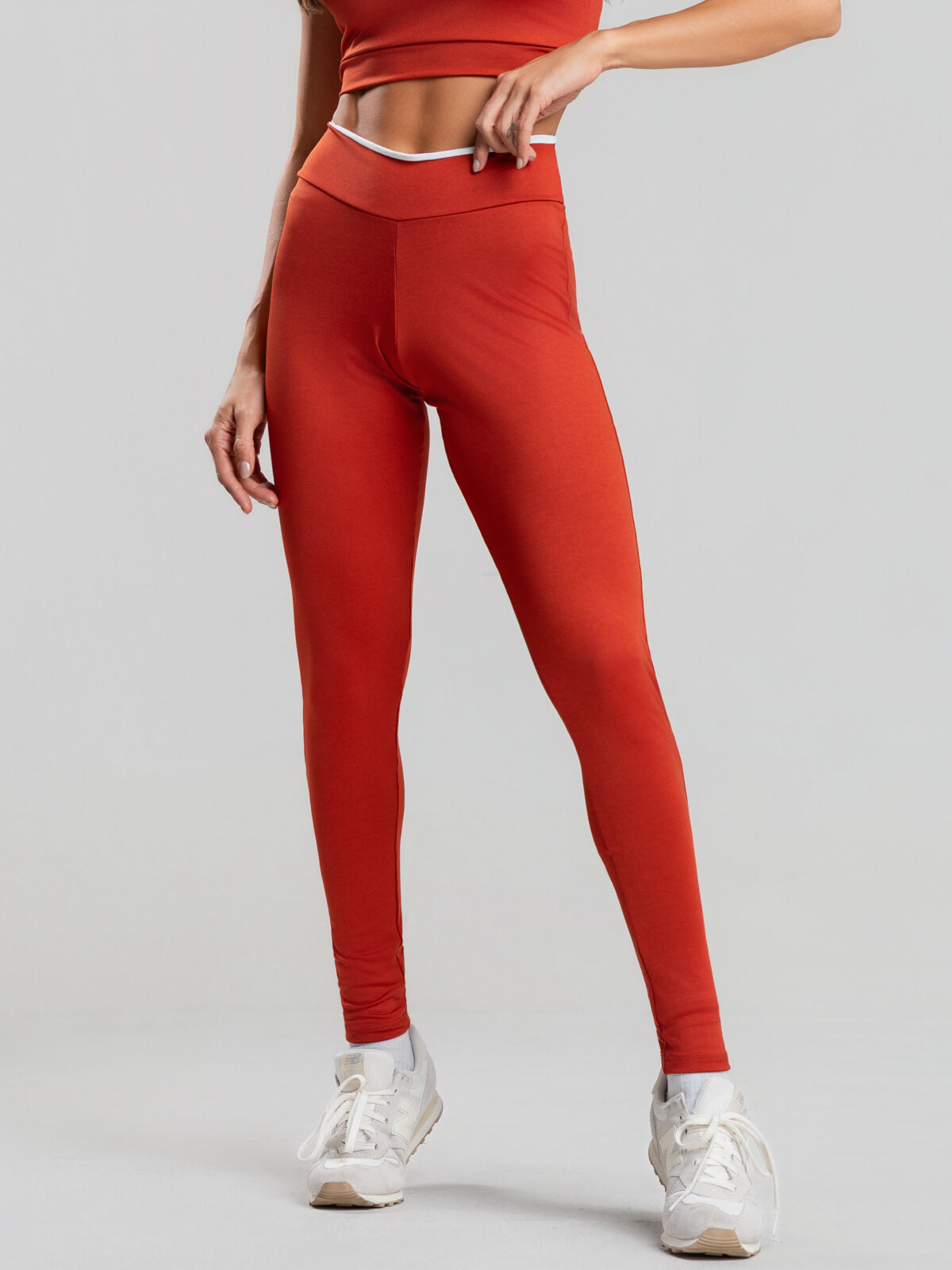 Calça Legging Suplex Bicolor Terracota - Vicbela