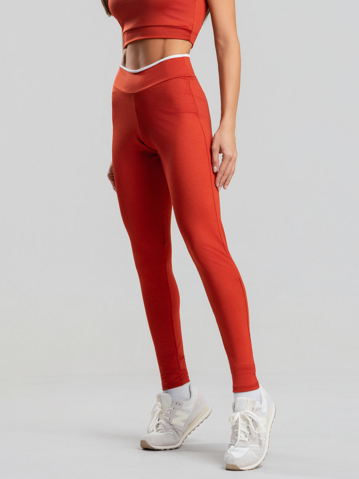 Calça Legging Suplex Bicolor Terracota - Vicbela