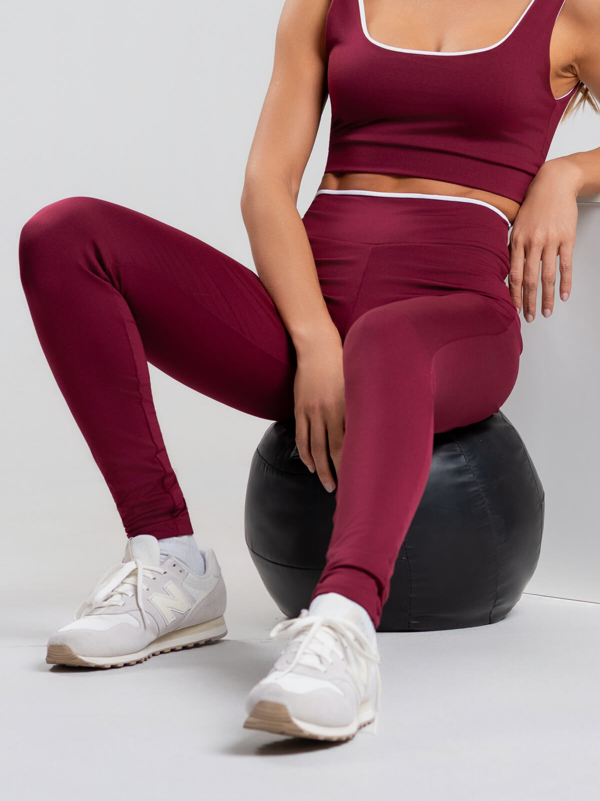 Calça Legging Suplex Bicolor Vinho - Vicbela