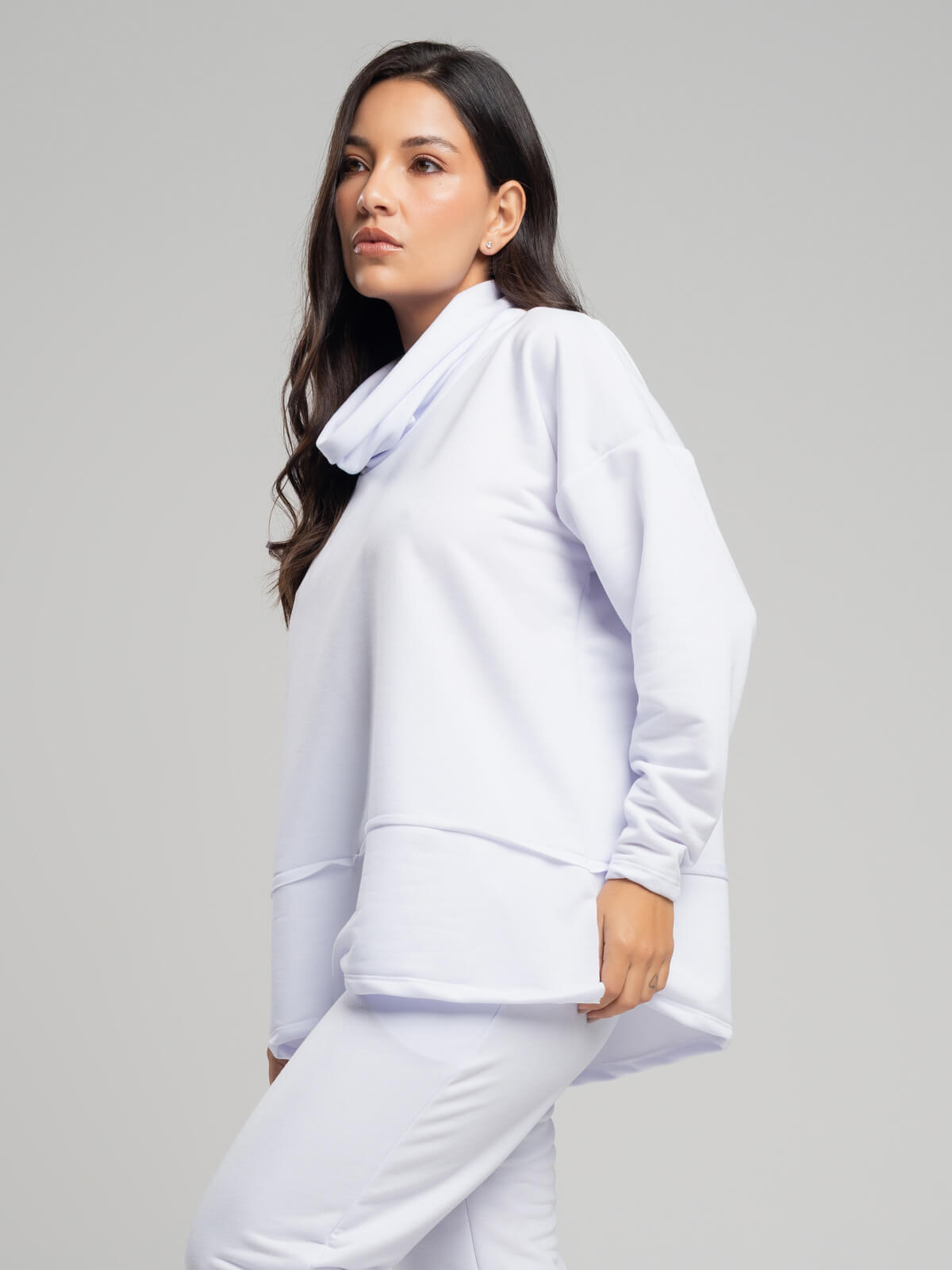 Casaco Oversize Golão Moletinho Branco - Vicbela