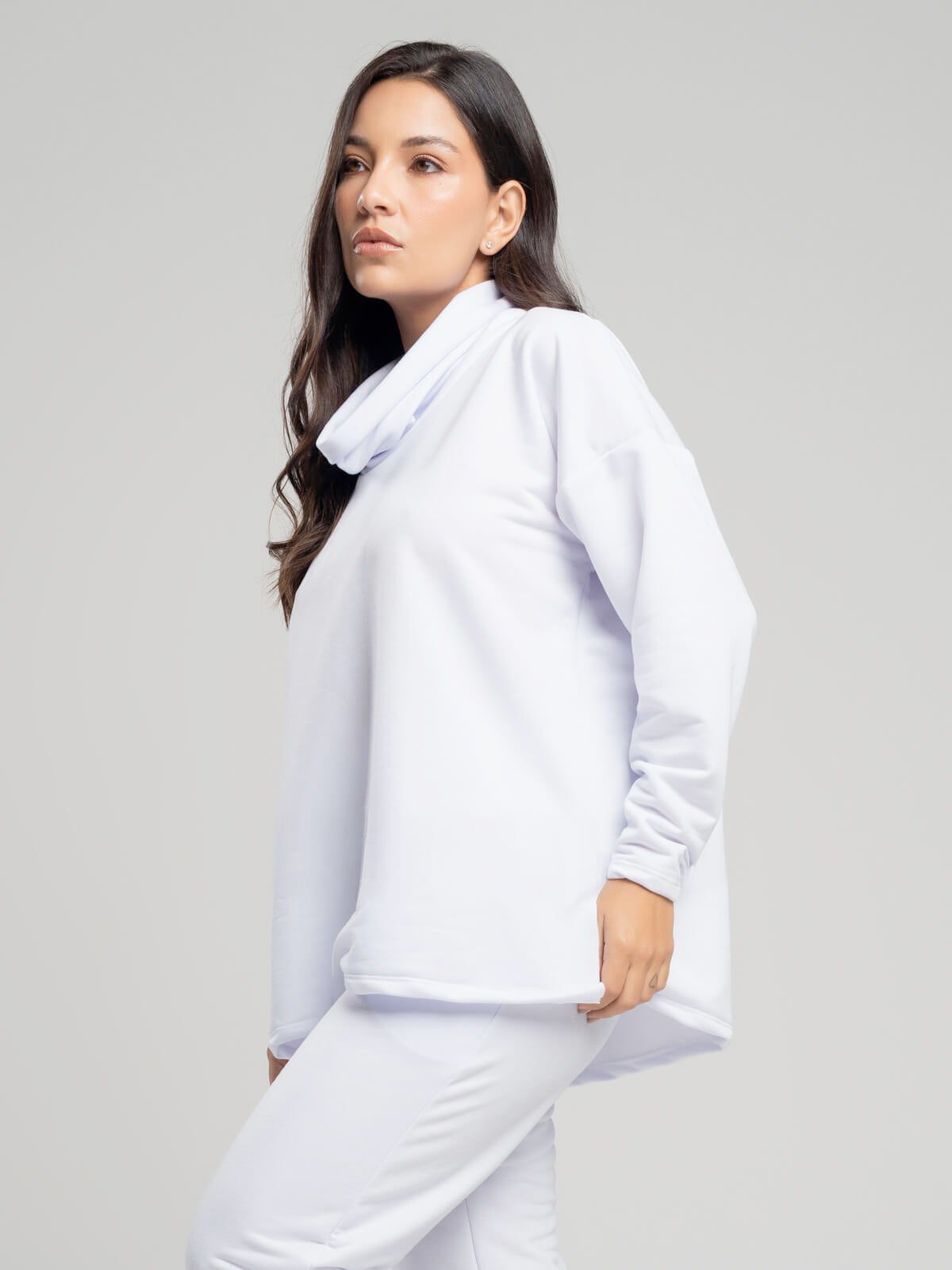 Casaco Oversize Golão Moletinho Branco - Vicbela