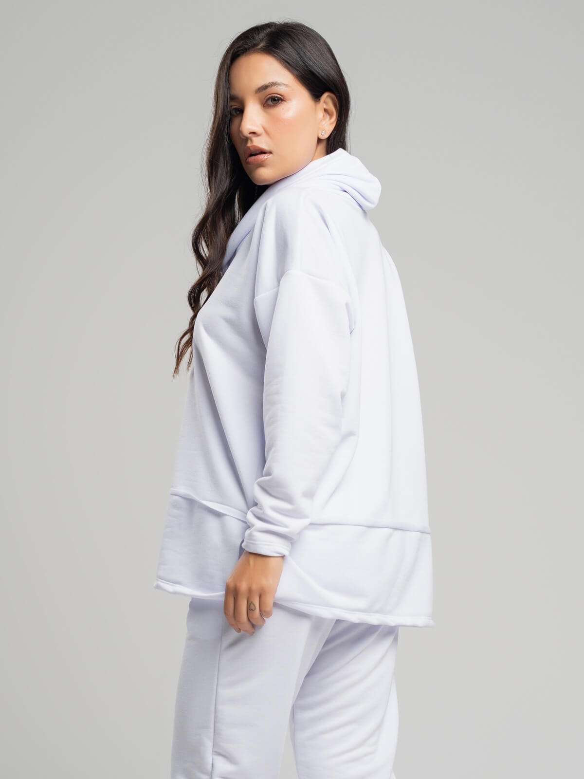 Casaco Oversize Golão Moletinho Branco - Vicbela
