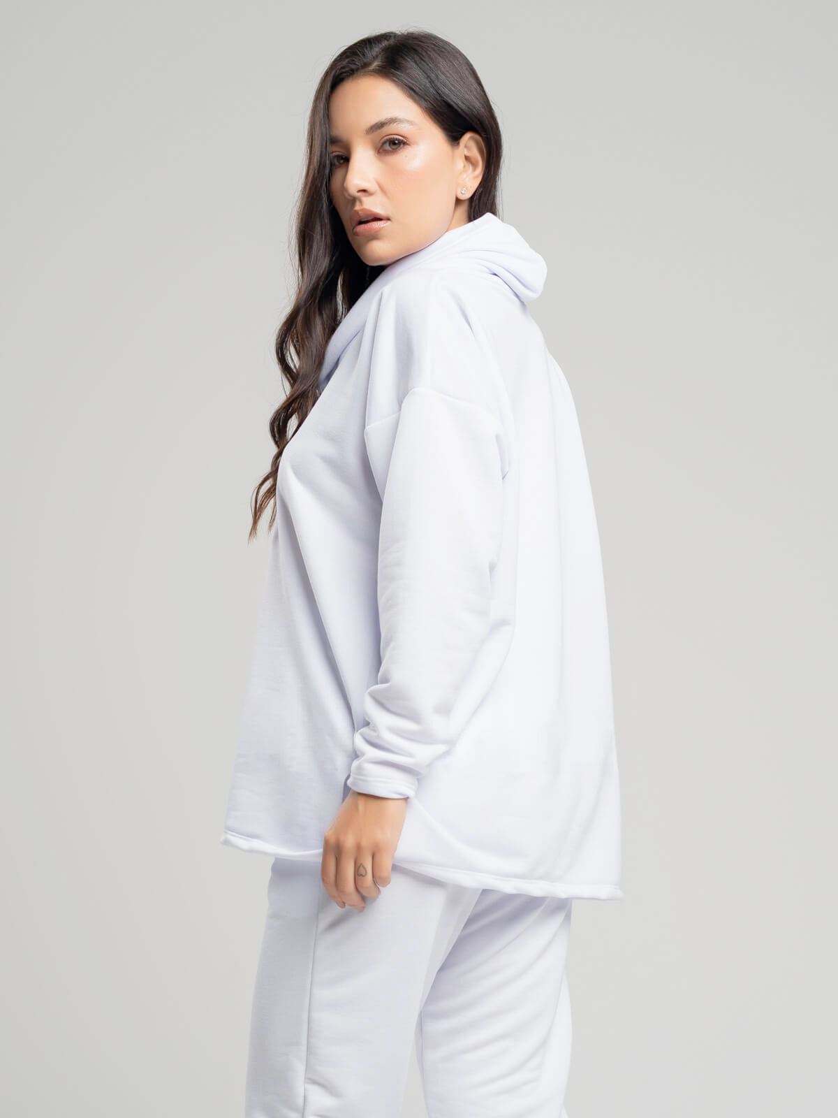 Casaco Oversize Golão Moletinho Branco - Vicbela