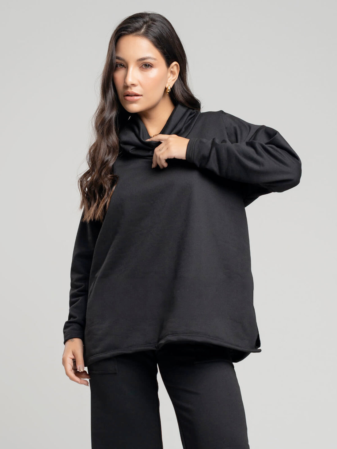 Casaco Oversize Golão Moletinho Preto