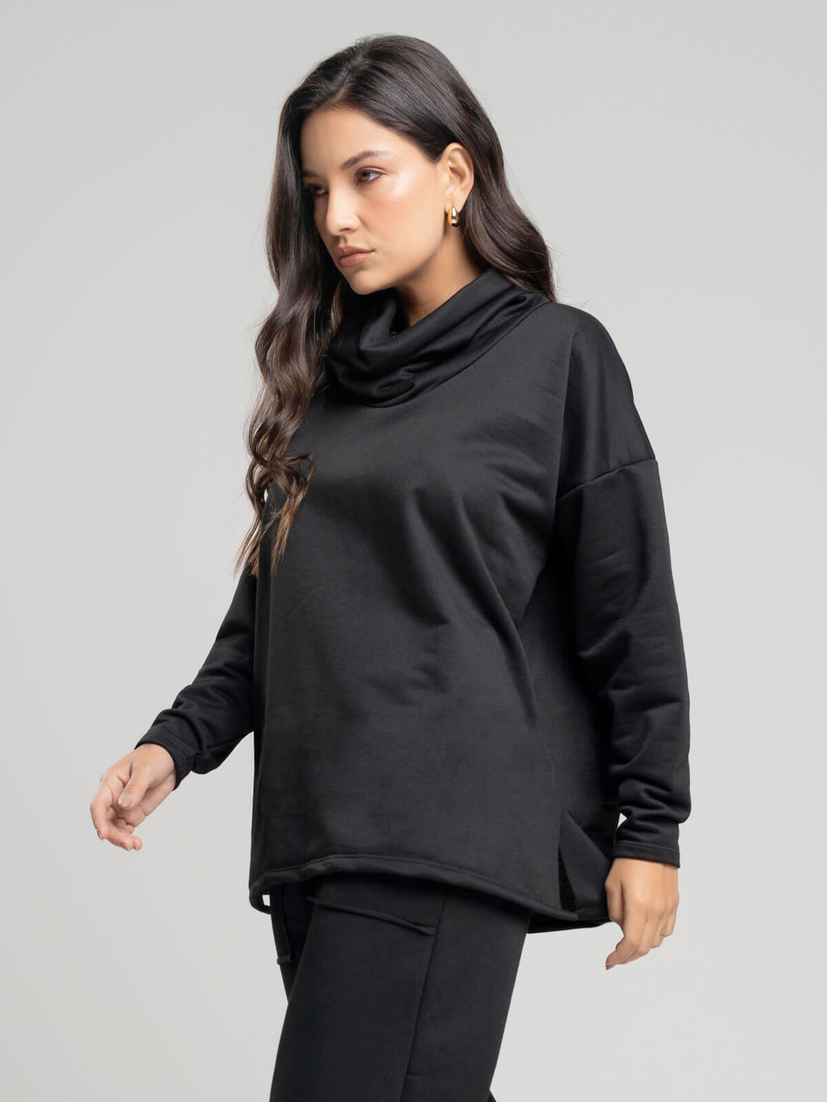 Casaco Oversize Golão Moletinho Preto - Vicbela