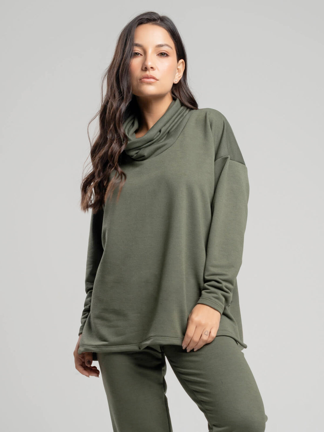 Casaco Oversize Golão Moletinho Verde Militar - Vicbela