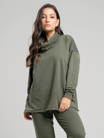 Casaco Oversize Golão Moletinho Verde Militar - Vicbela