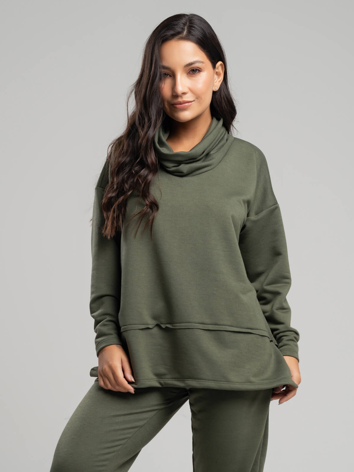 Casaco Oversize Golão Moletinho Verde Militar - Vicbela