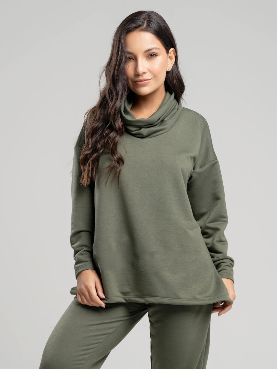 Casaco Oversize Golão Moletinho Verde Militar - Vicbela