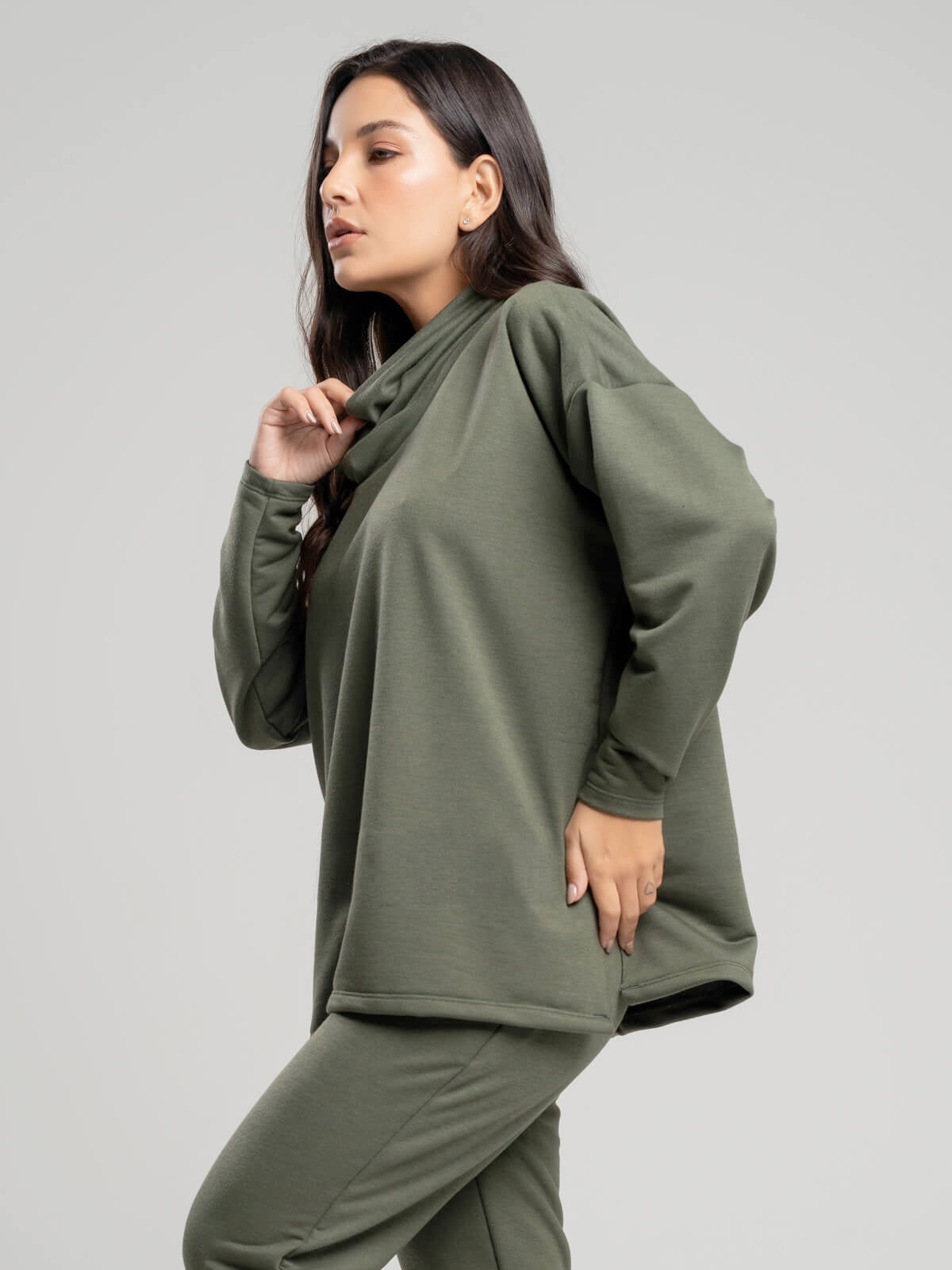 Casaco Oversize Golão Moletinho Verde Militar - Vicbela