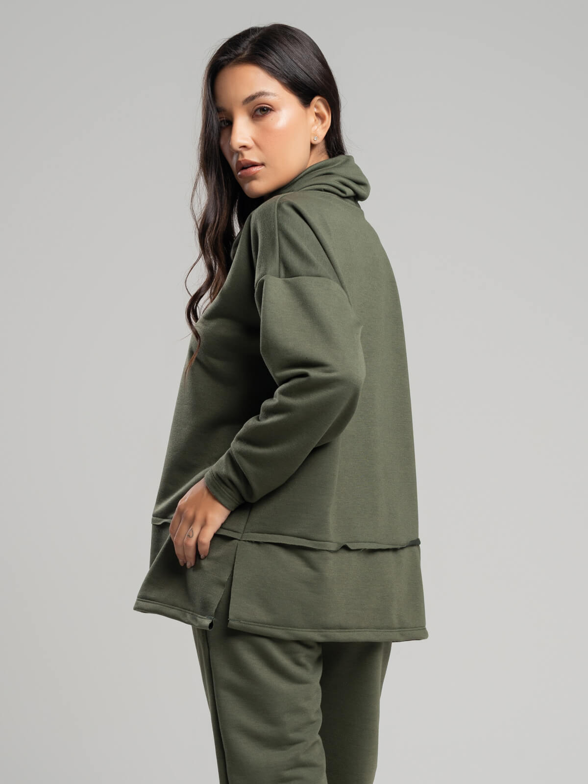 Casaco Oversize Golão Moletinho Verde Militar - Vicbela