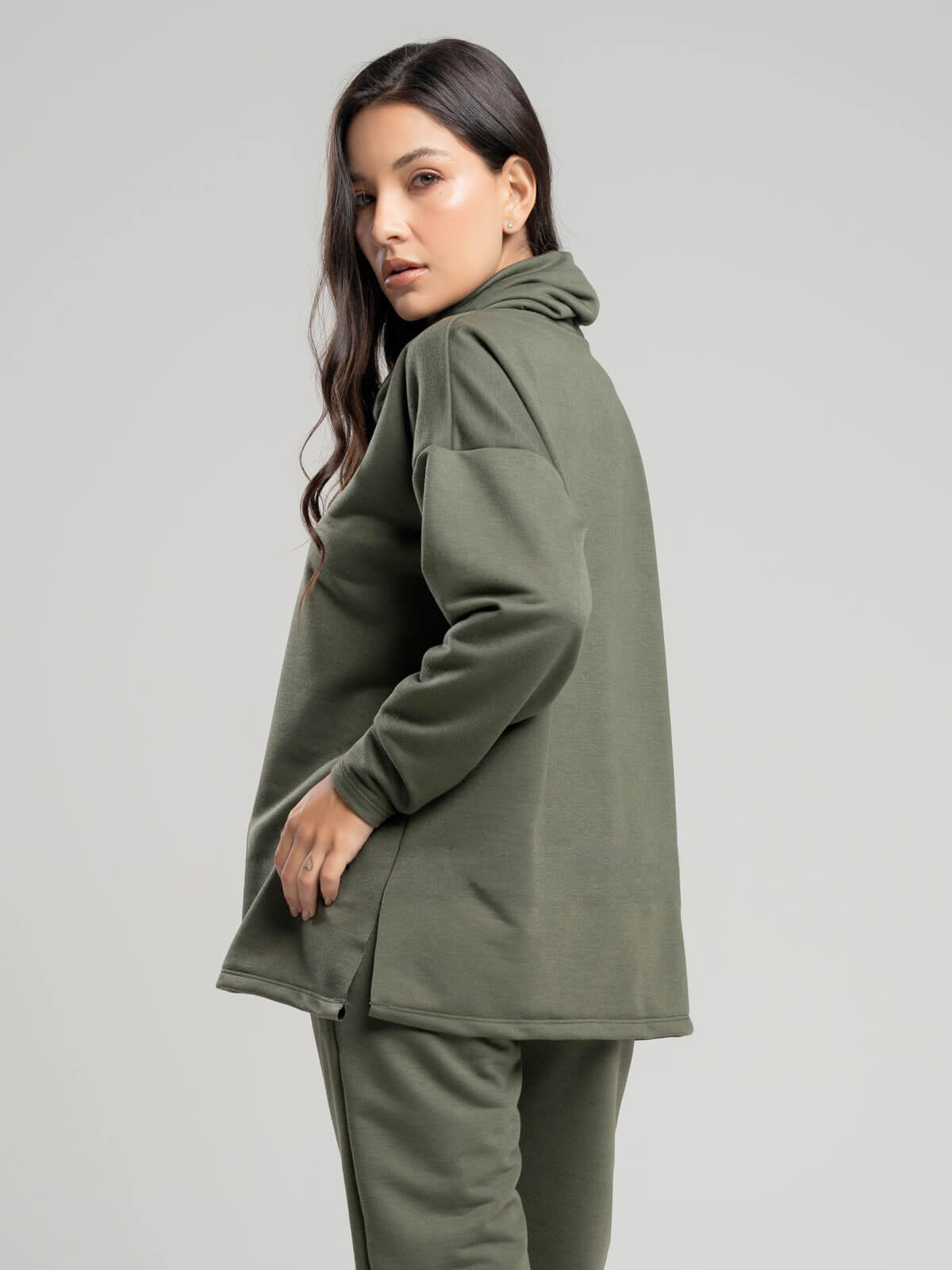 Casaco Oversize Golão Moletinho Verde Militar - Vicbela