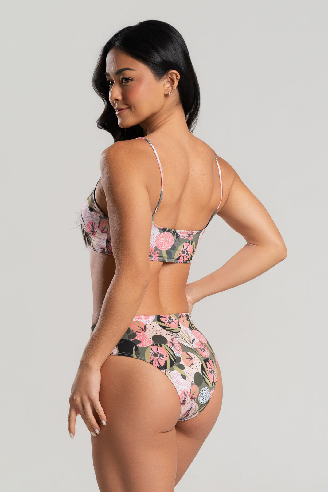 Biquíni Faixa Calcinha Hot Pants Estampado Rosa - Vicbela