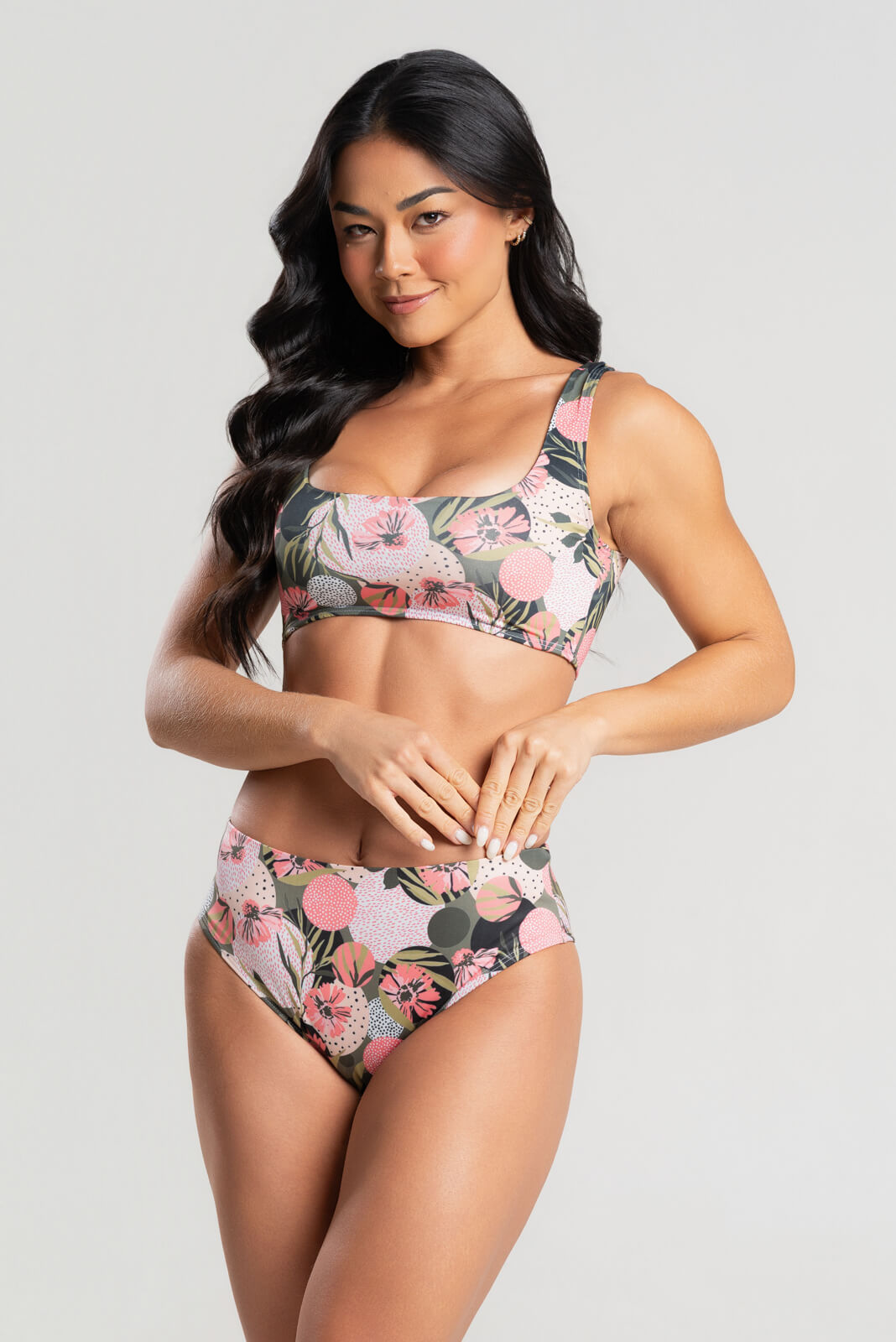 Biquini Regata Hot Pants Estampado Rosa - Vicbela