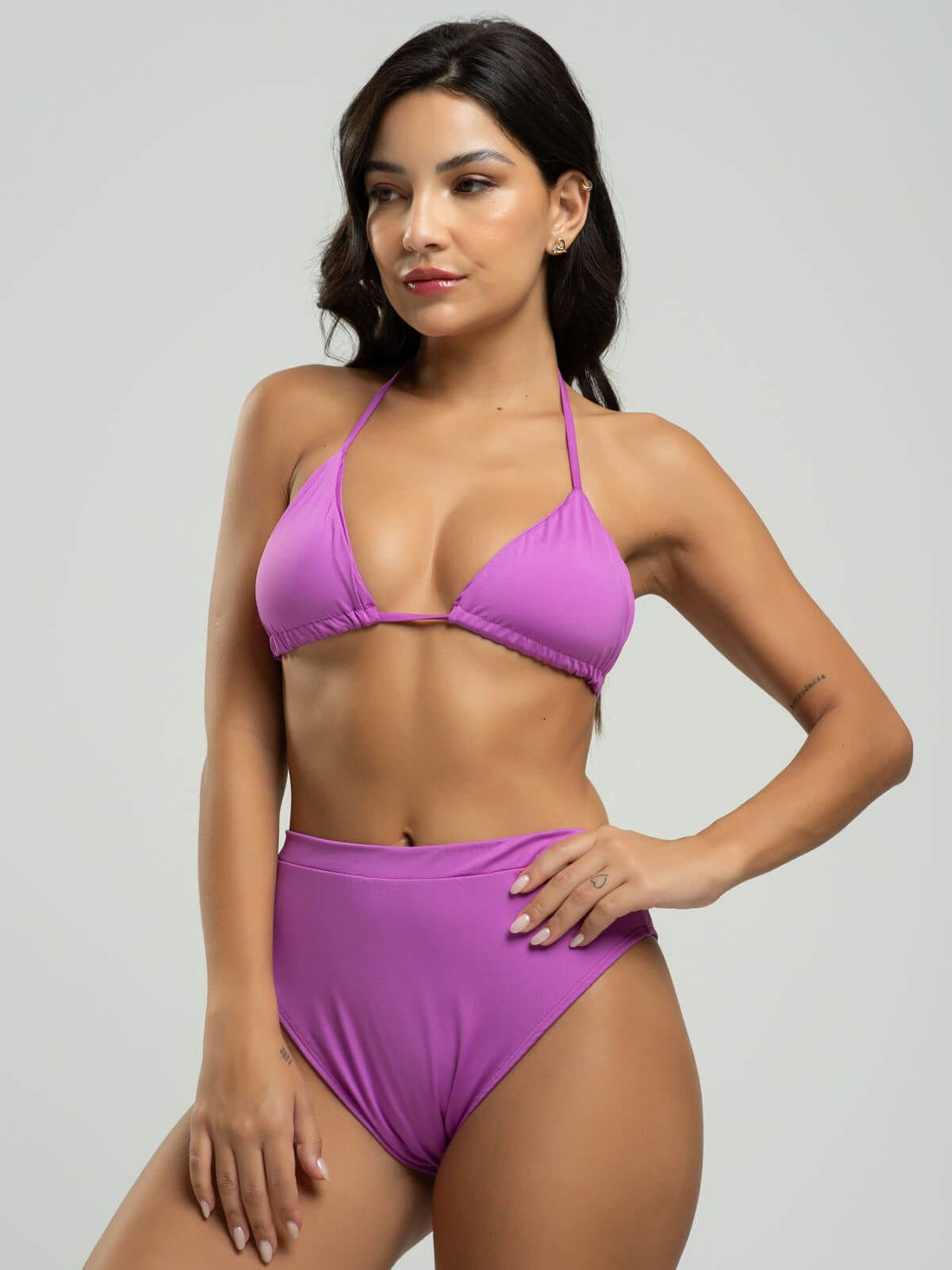 Biquíni Cortininha Hot Pants Liso Roxo - Vicbela