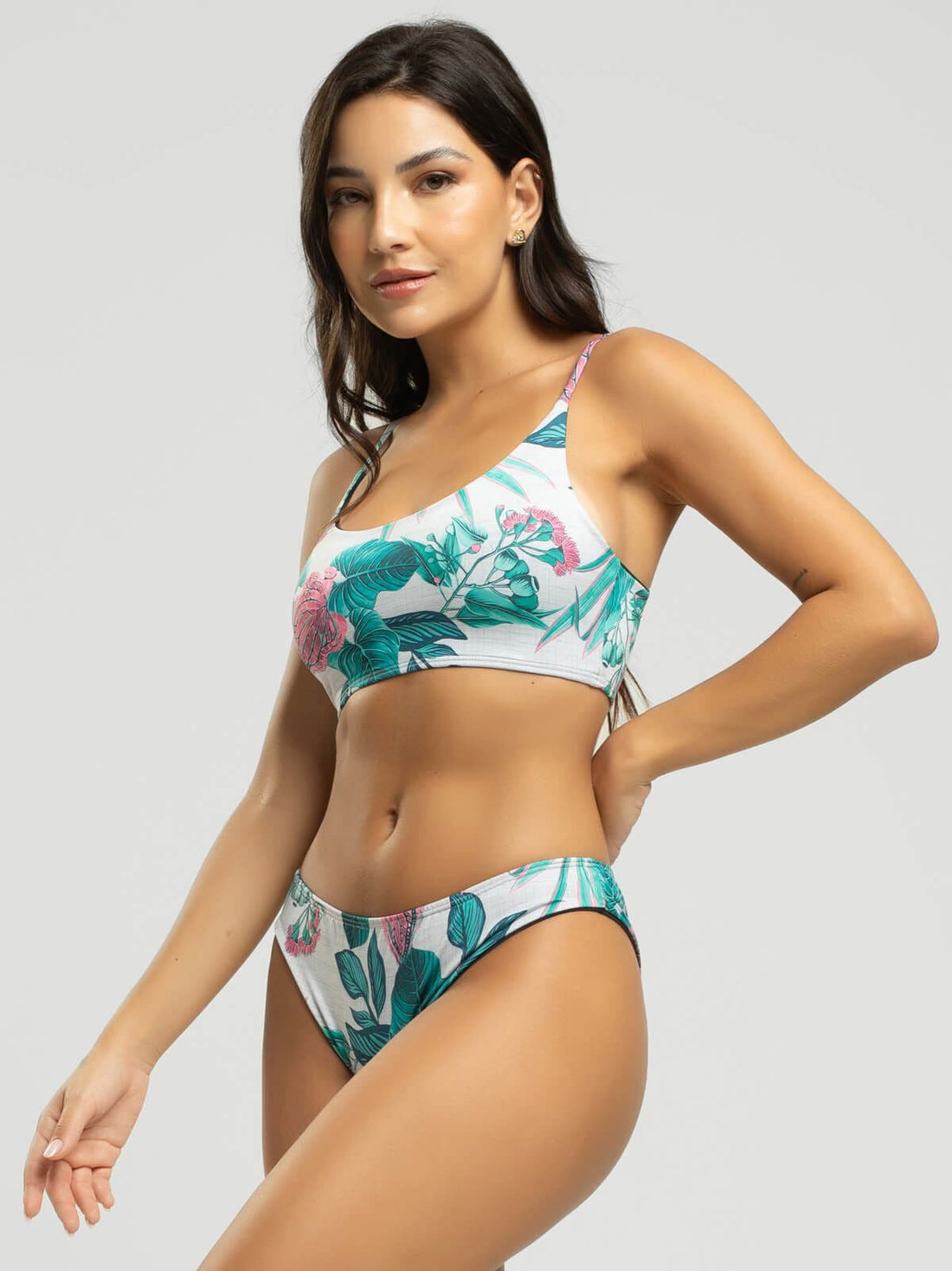 Biquíni Faixa Calcinha Comum Estampado Verde - Vicbela