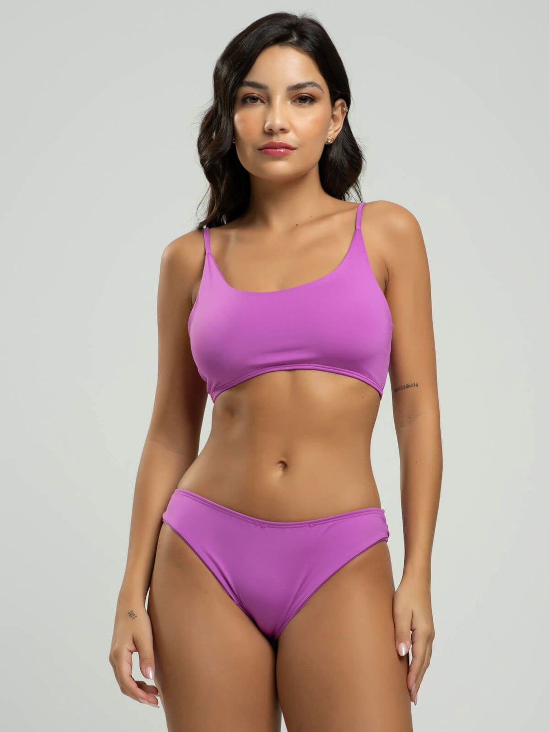 Biquíni Faixa Calcinha Comum Liso Roxo - Vicbela