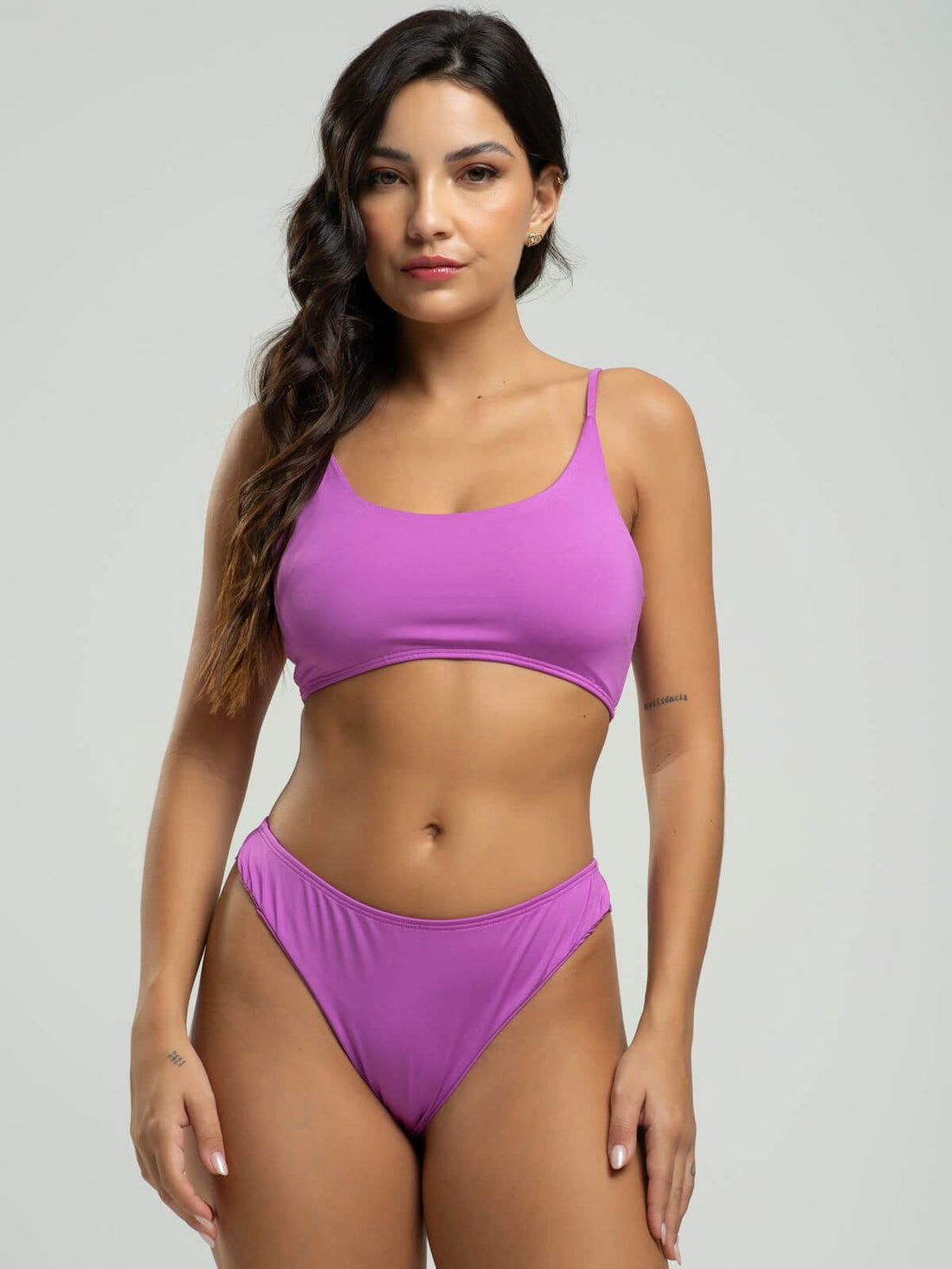 Biquíni Faixa Calcinha Fio Duplo Liso Roxo - Vicbela