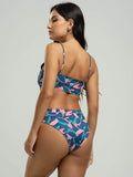 Biquíni Faixa Calcinha Hot Pants Estampado Folha - Vicbela