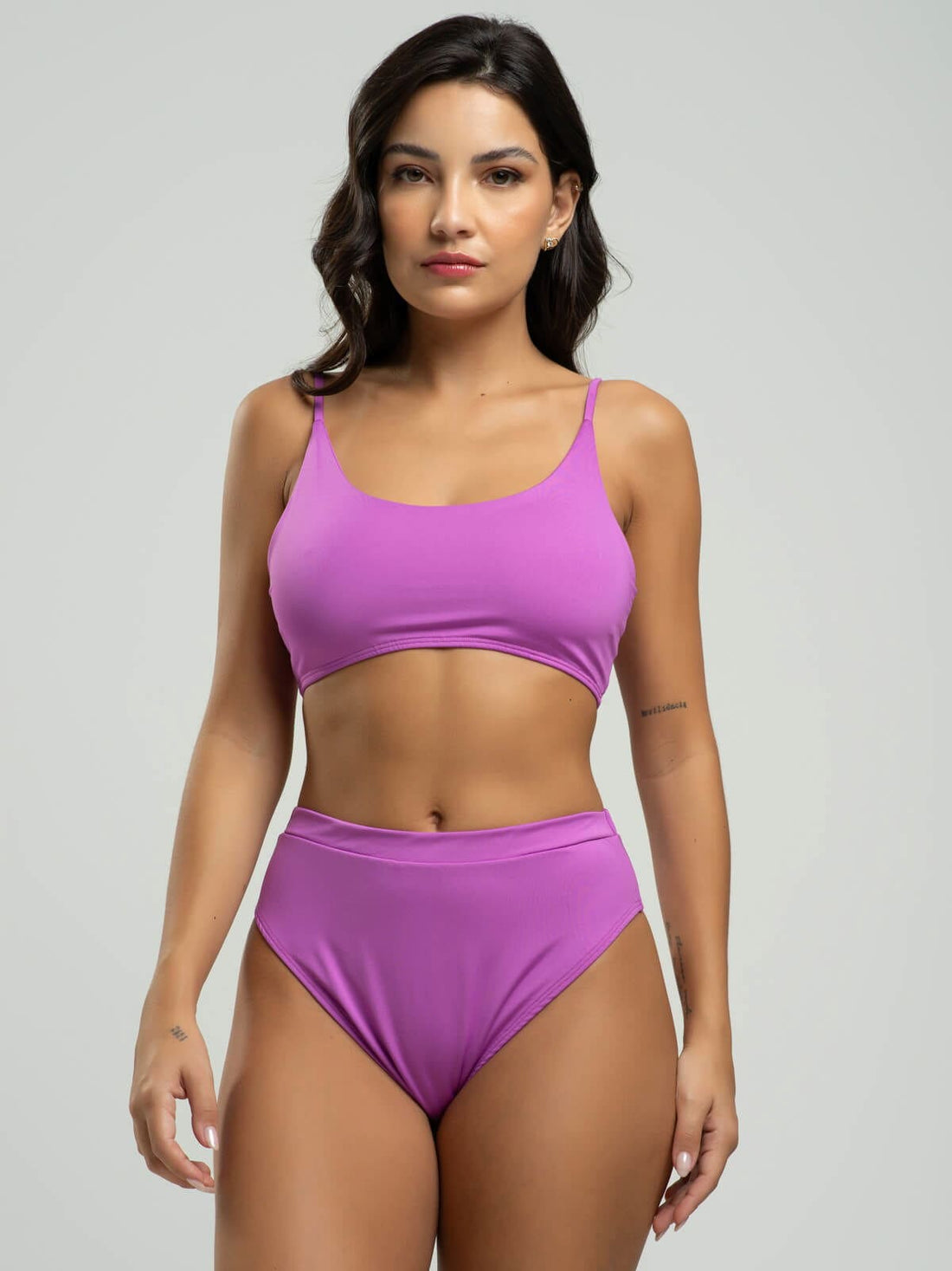 Biquíni Faixa Calcinha Hot Pants Liso Roxo - Vicbela