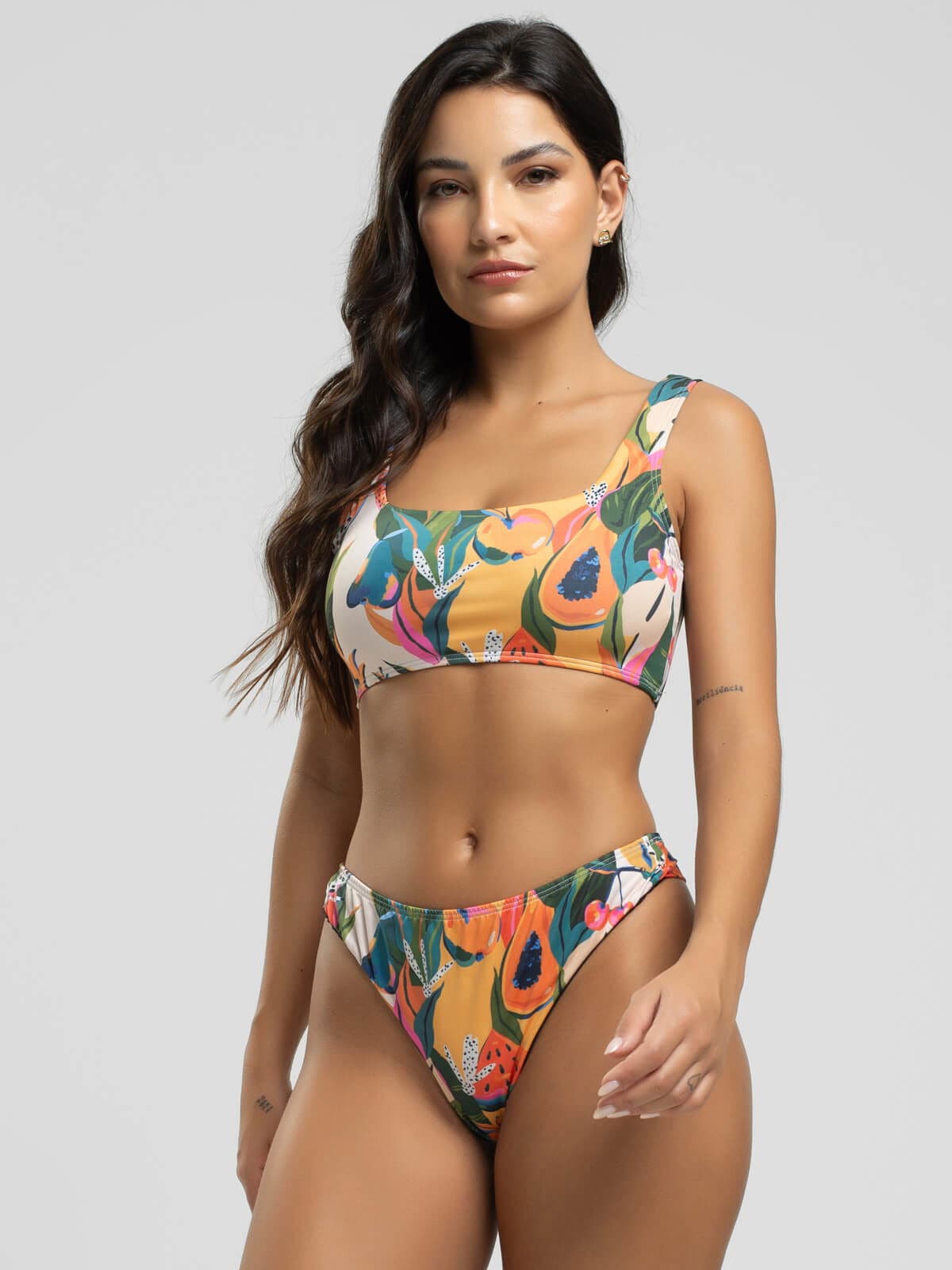 Biquini Regata Fio Duplo Estampado Mamão - Vicbela