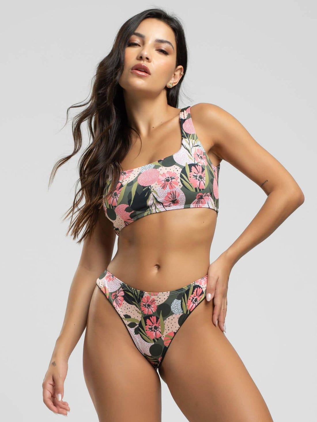 Biquini Regata Fio Duplo Estampado Rosa - Vicbela