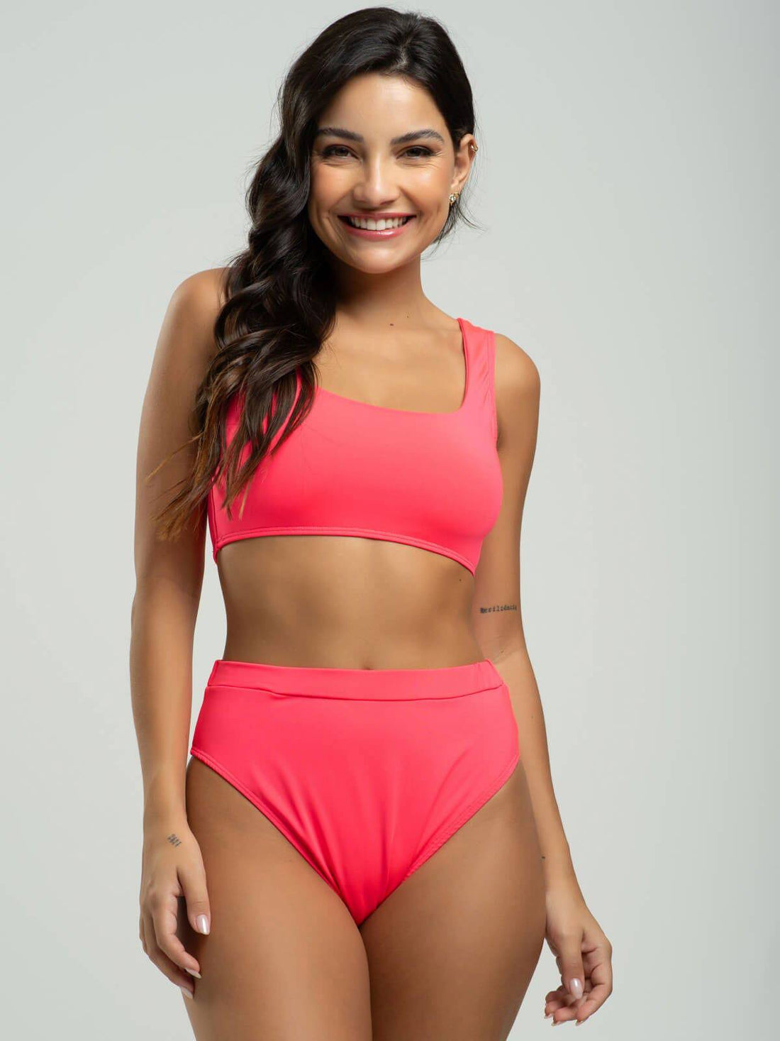 Biquini Regata Hot Pants Liso Rosa - Vicbela