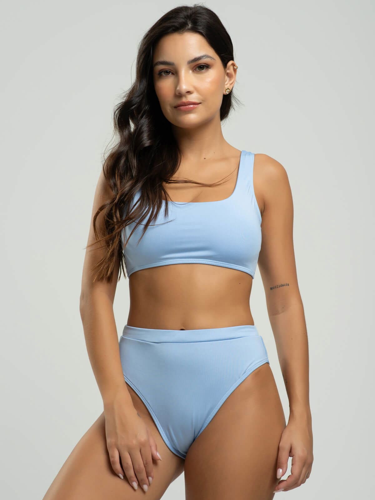 Biquini Regata Hot Pants Liso Serenity - Vicbela
