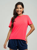 Blusa Manga Curta Fitness Rosa - Vicbela